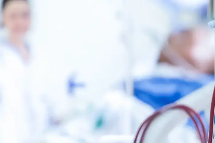 plastic tubes with blood for patient