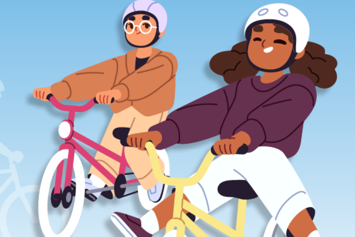 Cartoon-of-two-children-rding-bikes